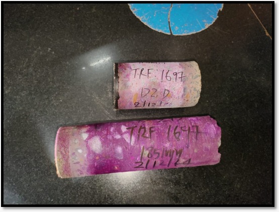 Core cutting samples